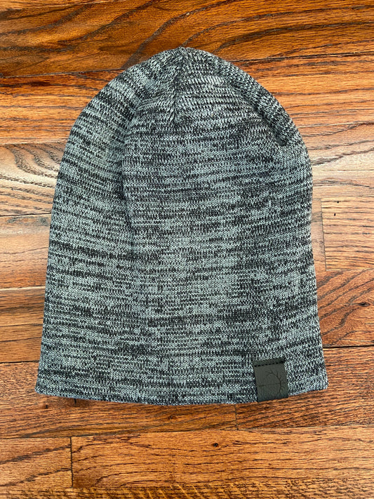 NO CUFF BEANIE • GREY TRI COLOR