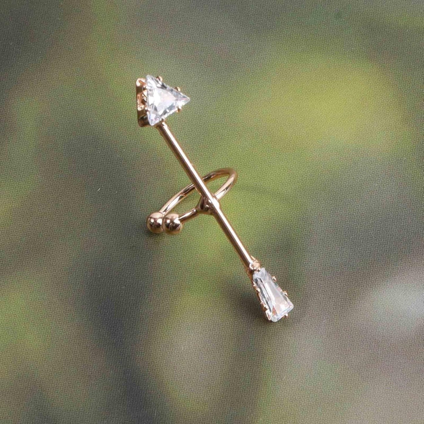 CROSS EAR CUFF ARROW EARRING