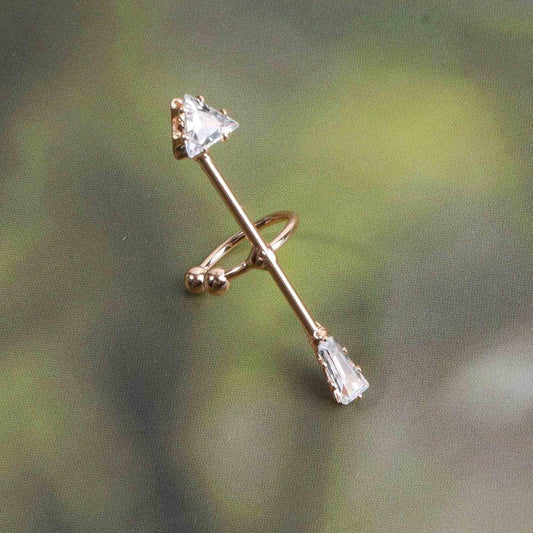 CROSS EAR CUFF ARROW EARRING