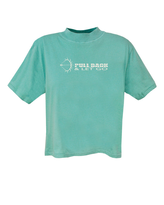 THINK SPRING CROP TOP TEE • COOL AQUA